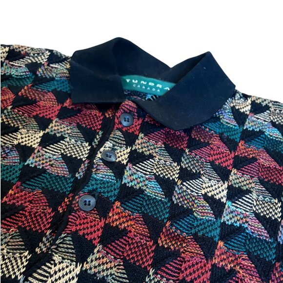 Vintage Tundra Canada Men Winter Coogi-Style Pullover Multicolor Grandpa Sweater - Picture 3 of 6